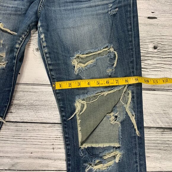 Lucky Brand Straight Leg Distressed Blue Denim Jeans - Picture 11 of 13